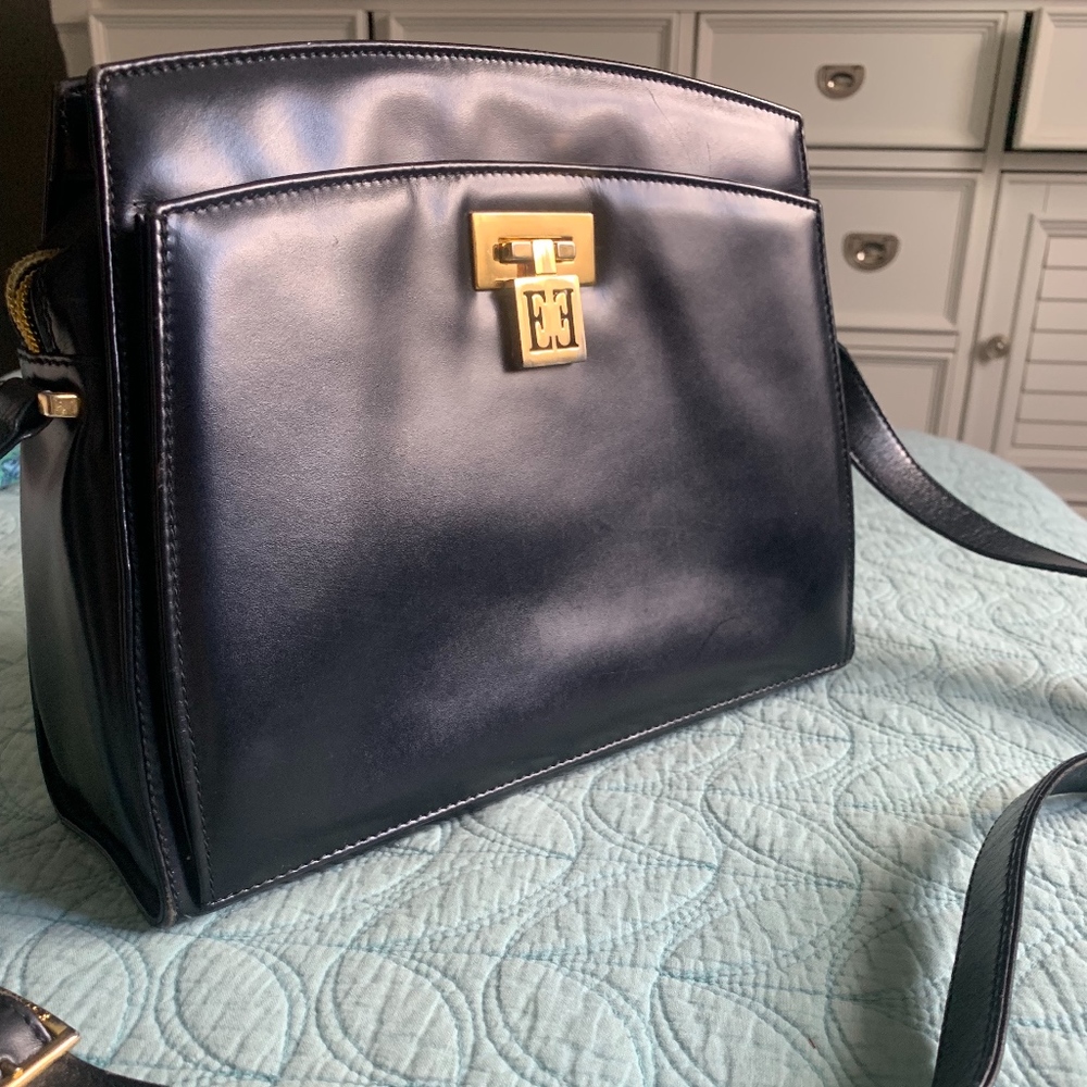 Escada Black Leather Sling-bag